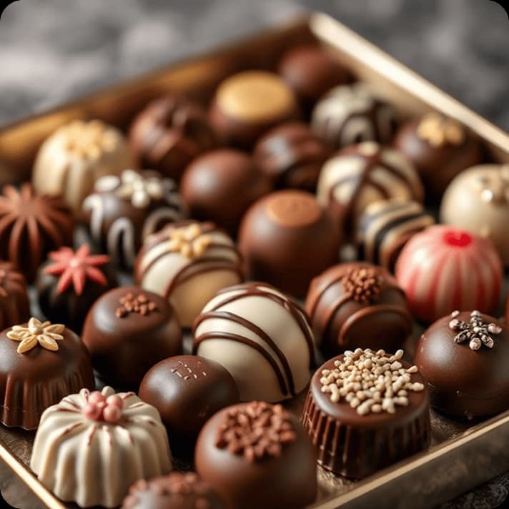 Premium chocolate truffles and confectionery for temperature-sensitive delivery