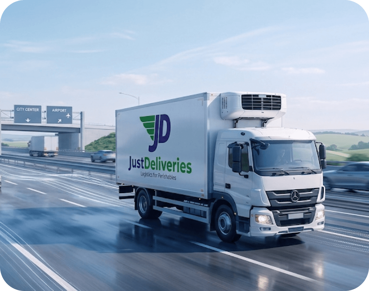 Just Deliveries temperature-controlled truck for frozen food transportation in India