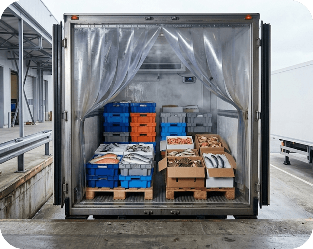 Temperature-controlled logistics for seafood and fish delivery